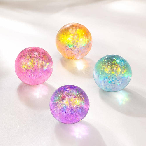 12PCS - Glitter Ball Squeeze Squishy Stress Relief Toy