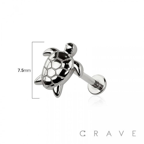 SEA TURTLE THREADLESS (PUSH IN) 316L SURGICAL STEEL LABRET