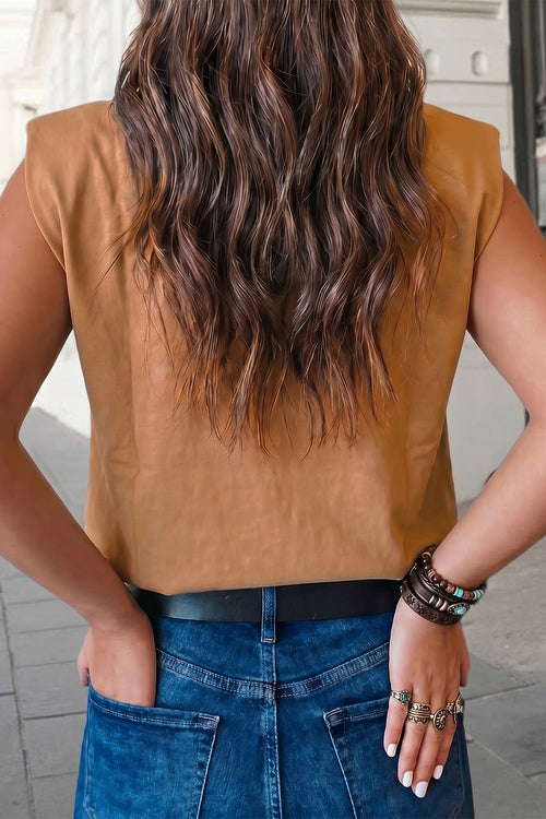 Western Floral Print Sleeveless Round Neck Top | S-XL