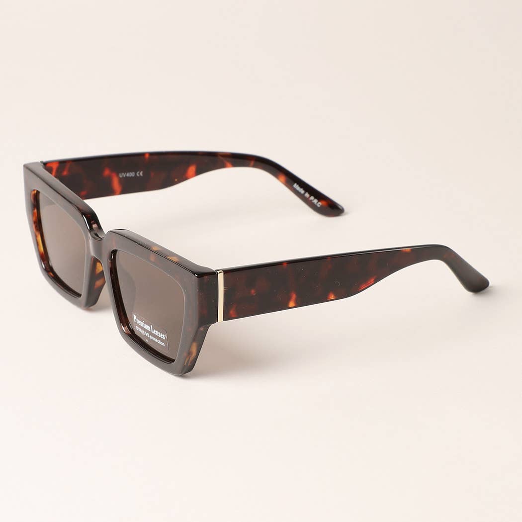 Retro Chunky Rectangle Frame Sunglasses