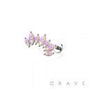MULTI MARQUISE OPAL INTERNALLY THREADED 316L SURGICAL STEEL