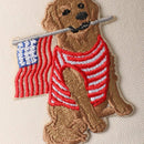 Dog USA Flag Embroidered Patch Star Brim Trucker Hat