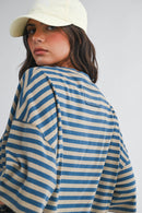 8649HN Oversized Stripe Boyfriend Tee