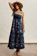 Floral Smocked Tiered Maxi Dress LD1636