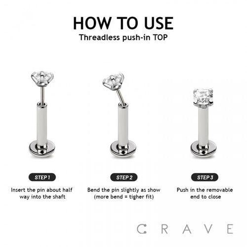 IMPLANT GRADE TITANIUM THREADLESS (PUSH IN) ROUND SYNTHETIC