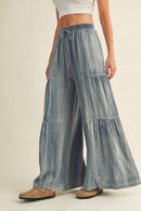 Voluminous Tiered Wide Silhouette Tencel Pant