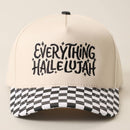 EVERYTHING HALLELUJAH Embroidered Checker Brim Trucker Hat