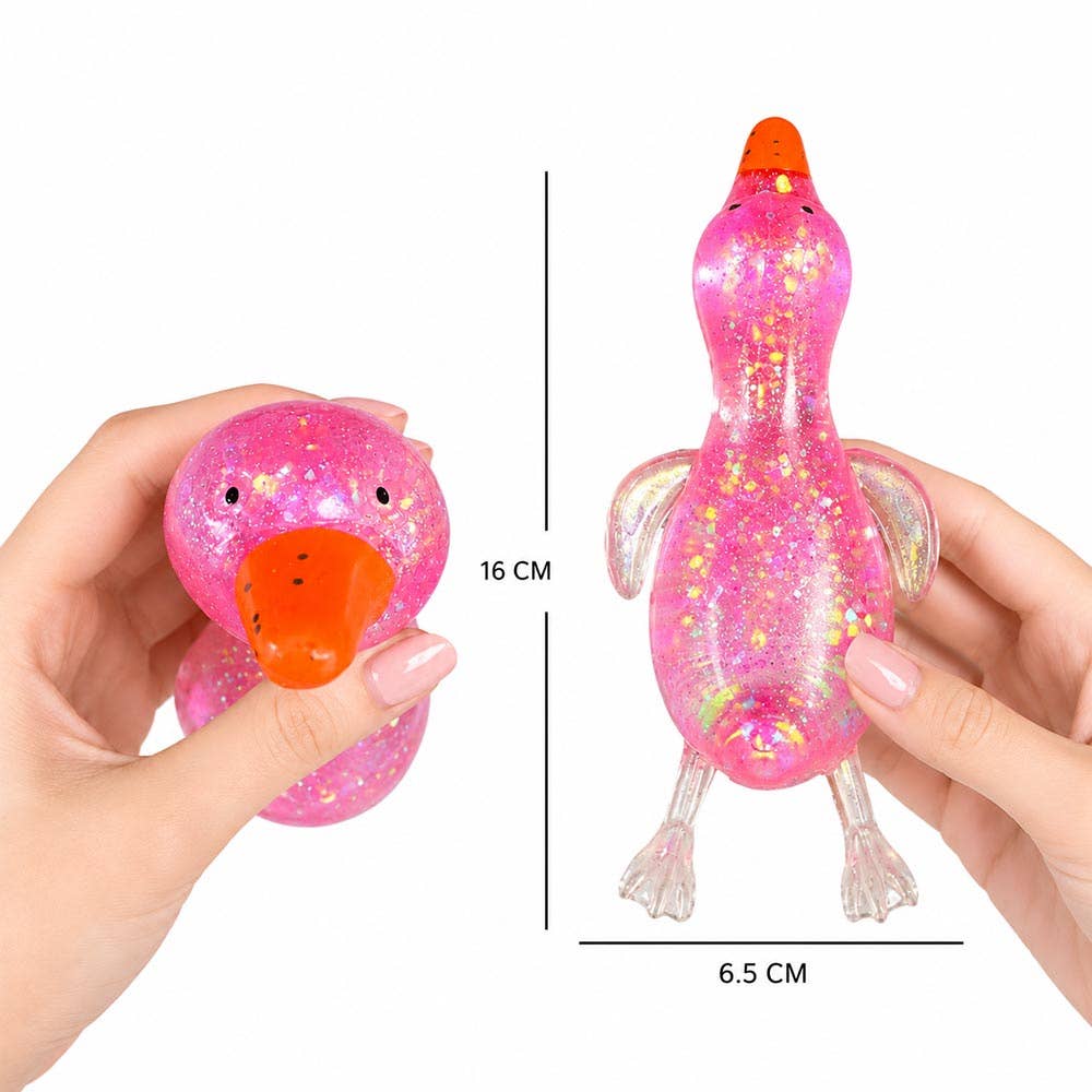 12PCS Glitter Duck Squeeze Squishy Stress Relief Toy