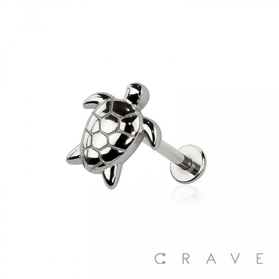 SEA TURTLE THREADLESS (PUSH IN) 316L SURGICAL STEEL LABRET