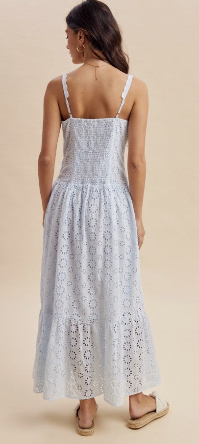 Aura Blue Eyelet Maxi