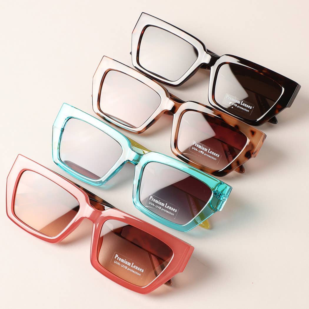 Retro Chunky Rectangle Frame Sunglasses