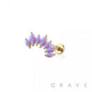 MULTI MARQUISE OPAL INTERNALLY THREADED 316L SURGICAL STEEL