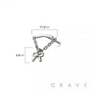 316L SURGICAL STEEL THREADLESS PUSH IN RIBBON CHAIN DANGLE D