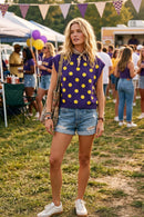 Gameday Polka Dot Sleeveless Knit Top
