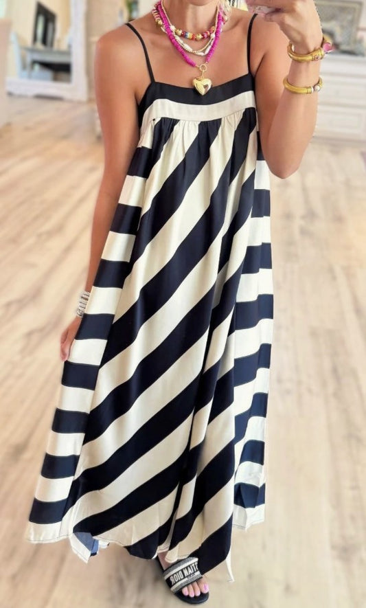 COMING SOON! Black & White Stripe Maxi