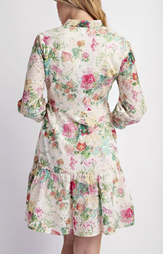Francis Floral Eyelet Mini Dress - Extended Sizes
