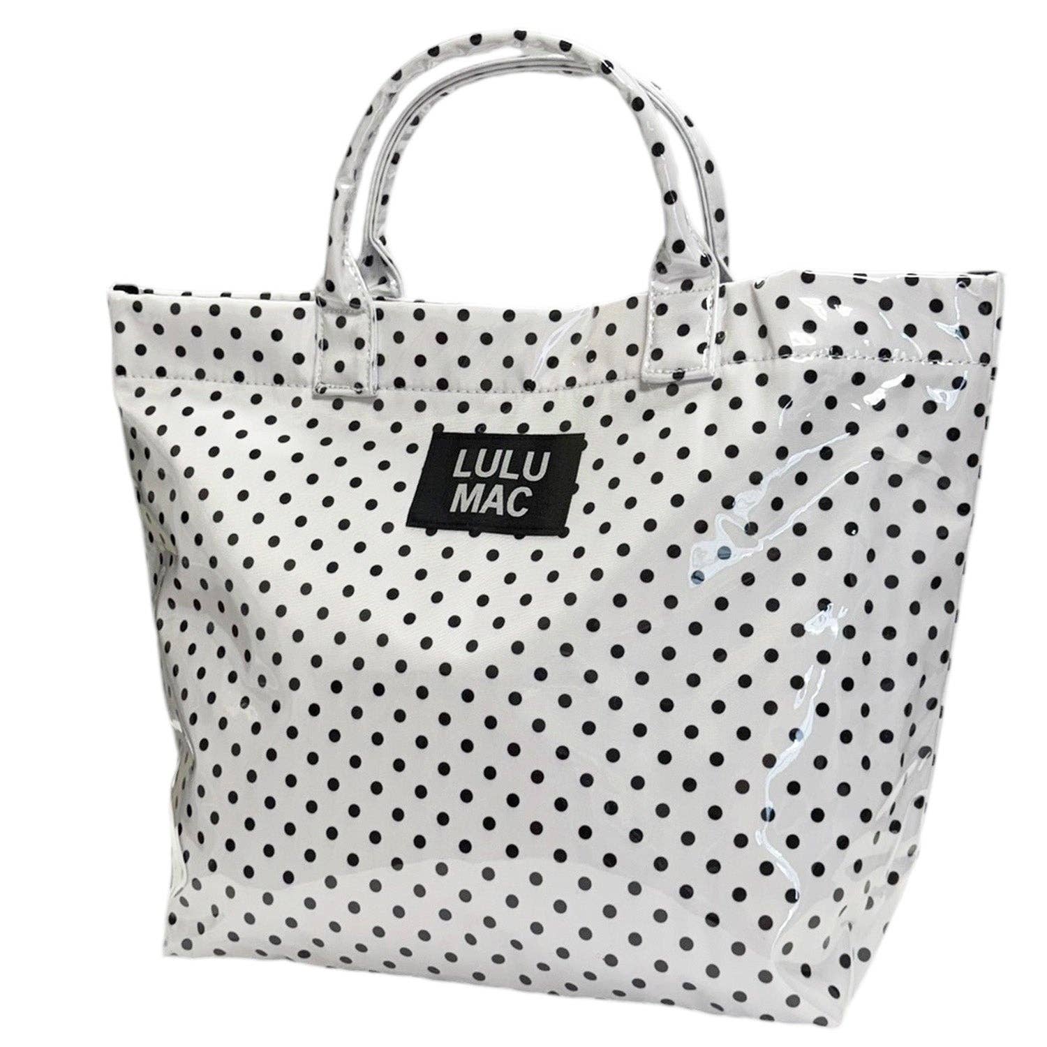 LM-BG-1003 TOTE BAG WHITE/BLACK DOT