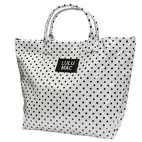 LM-BG-1003 TOTE BAG WHITE/BLACK DOT
