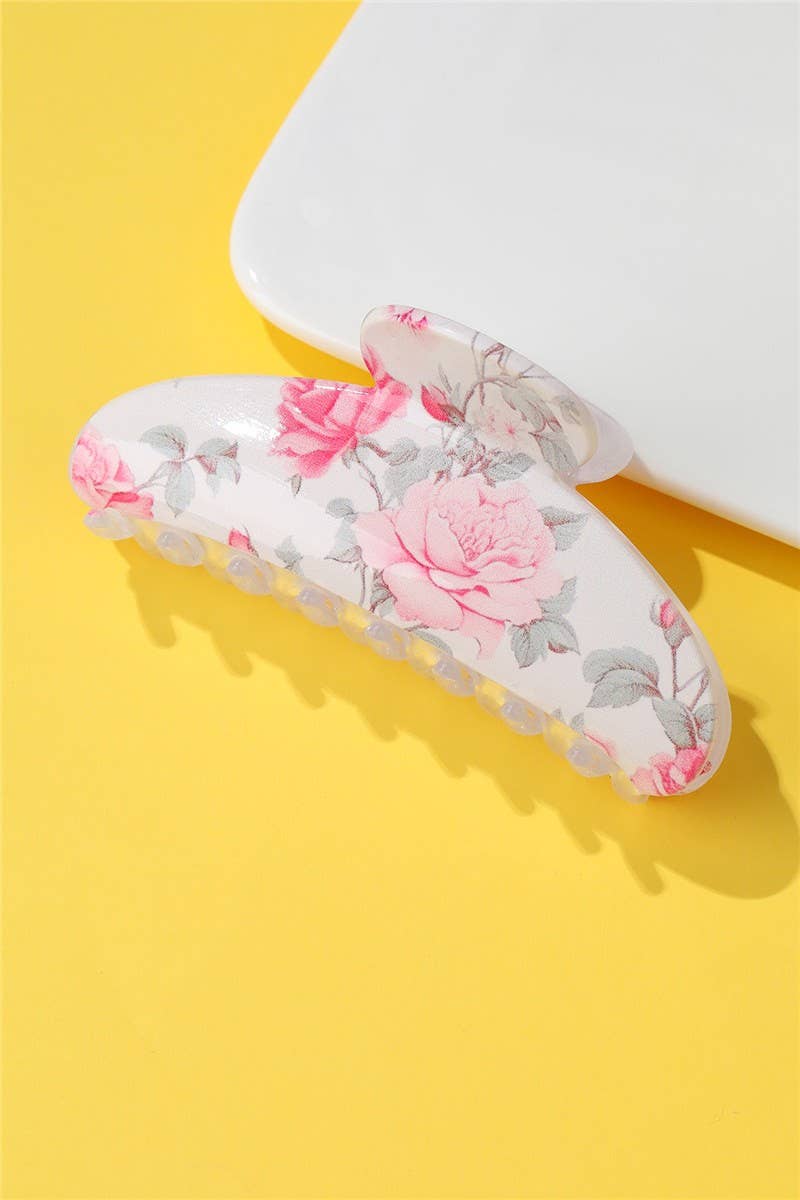 Vintage Floral Print Hair Claws | 40H1116