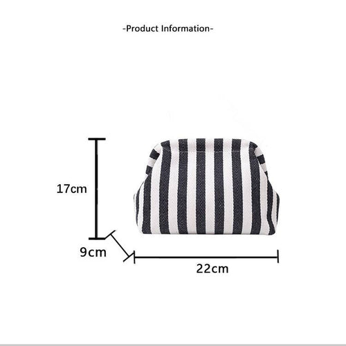 Clutch Purse for Women Summer Beach Striped Dumpling Bag