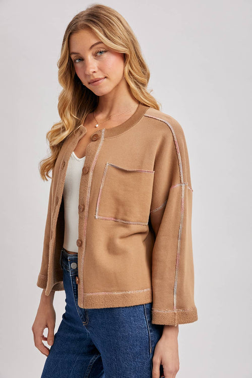 BUTTON DOWN BOXY KNIT CARDIGAN