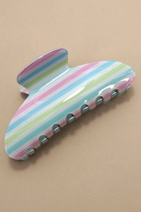 JUMBO STRIPE PLAID OVAL HAIR CLAW CLIPS | 40H1069
