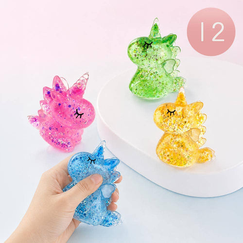 12PCS - Glitter Unicorn Squeeze Squishy Stress Relief Toy