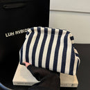 Clutch Purse for Women Summer Beach Striped Dumpling Bag