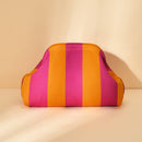Compact Urban Chic Stripe Design Clutch Bag Makeup Pouch