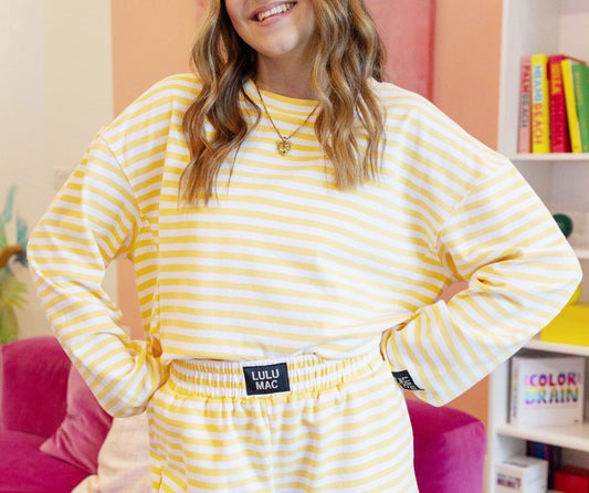 LuLu Mac Long Sleeve Yellow Stripe Top